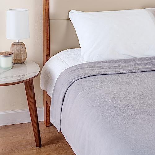 Berkshire Blanket Microfleece King Size Bed Blanket Chateau Gray,Lightweight Soft Breathable Plush Micro Fleece Blanket for Bed Couch Sofa,90x108 Inches - color: Chateau Gray, size: King/Cal King