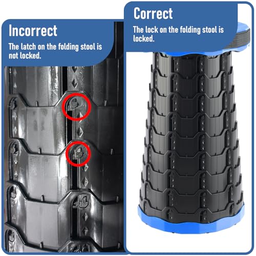 Doseno Upgraded Foldable Stool Thickened, Portable Collapsible Stool Retractable Stool for Fishing, Hiking Tours, BBQ, Parties, Outdoor Activities (Blue, 1pack) - color: Blue, size: 1pack