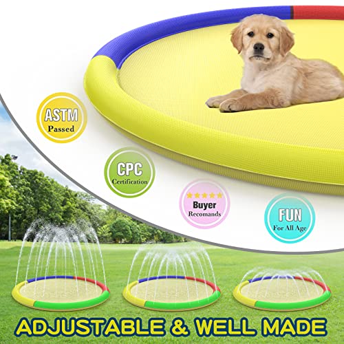 Growsland Non Slip Splash Pad for Kids and Dogs, 87'' Extra Large Splash Pad Outdoor Sprinkler for Kids, Dog Water Summer Toys Outdoor Toys for Toddlers 3-5 Kids Ages 4-8 - style: 87''Non Slip