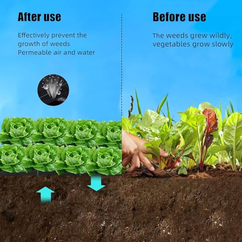 6.5ft x 300ft Premium 3oz Pro Garden Weed Barrier Landscape Fabric, Durable & Heavy-Duty Weed Block Gardening Mat, Easy Setup & Superior Weed Control, Eco-Friendly & Convenient Design - size: 6.5ft x 300ft & 3 oz