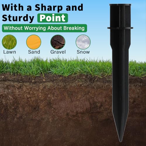 8 Pcs Solar Light Stakes Reinforced Replacement (Fit for Inner Diameter 0.83inch),Ground Spikes,ABS Plastic Lights Stakes, Ideal for Solar Pathway Lights Garden Torch Lights,Christmas Lights - size: 0.83 Inch