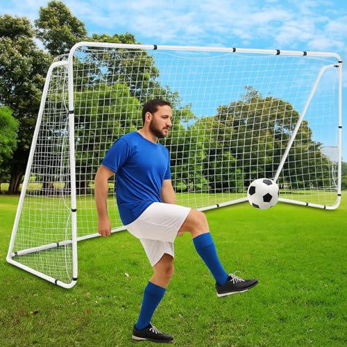 Liliful 12 x 6/10 x 6.5 ft Soccer Goal for Backyard Portable Soccer Net and Steel Weatherproof Frame Folding Goals with 6 Ground Stakes for Adults Youth Outdoor Training Competition - size: 12 X 6 Ft
