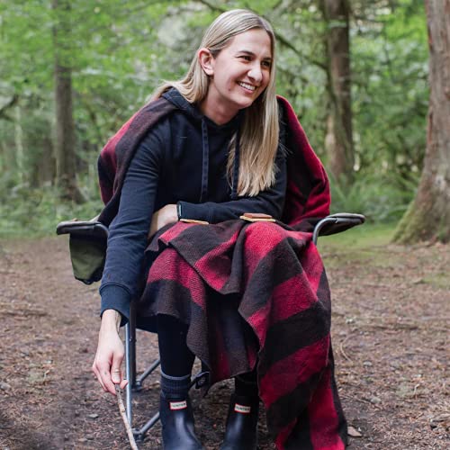 Arcturus Military Wool Blanket - Warm, Thick, Washable - Great for Outdoors, Camping, Stadium Blanket, Picnics, Travel - Car & Bushcraft Survival Kits - color: Red Buffalo