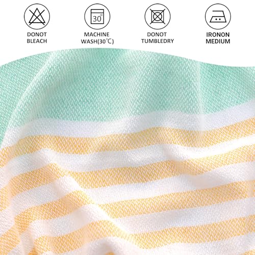 cabanana Turkish Beach Towel Oversized - 40"x70" Quick Dry Sand Free Thin Beach Towels for Adults,Extra Large Cotton Lightweigh Travel Towel for Beach Accessories (Aqua Yellow) - color: Z Aqua Yellow