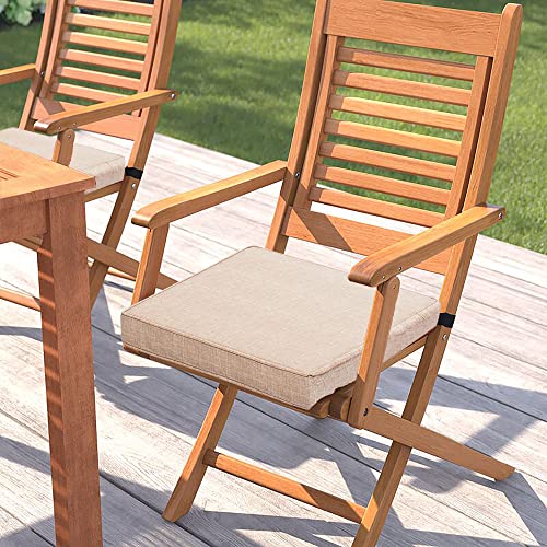 Magpie Fabrics Indoor Outdoor Waterproof Square Chair Cushion, 18" x 18" x 2.5", 2 Pack, Water Resistant Seat Cushions, for Patio Garden Office, Beige Textured - color: Beige Textured