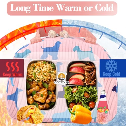 CaCTOUR Lunch Bag Kids,Cute Lunch Box for Kids Boys Girls,Portable Mini Cooler Bag,Small Insulated LunchBox Reusable Corduroy Lunch Tote for School/Travel/Picnic/Work (Dog) - color: D-Dog