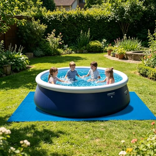 Pool Ground Protection Tarp, Heavy Duty Base Padding Mat, for Outdoor Lawn Deck Surfaces, Polyethylene Waterproof Fabric Material, Tear Resistant Ground Cover Sheet, Swimming Pool Bottom Protection La - color: C