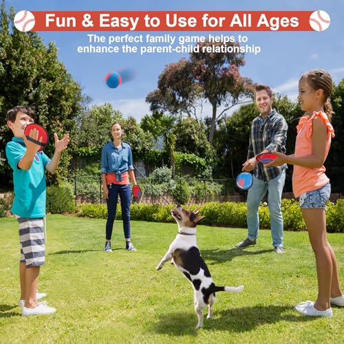 Toss and Catch Ball Game, Kids Toddler Baseball Glove & Catch Ball Toys, Kids Outdoor Games for Family, Toys for Beach Yard Outside, Birthday Easter Gift for Ages 3 4 5 6 7 8-12 Year Old Boys Girls - color: Blue