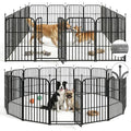 Metal Dog Playpen 40" 16 Panels with 2 Doors for Medium Large Dogs, Indoor Outdoor Exercise Pen for Yard RV Camping, Thickened Steel Tube, Gravity Lock & Ball Head Iron Rods - style: 40"H