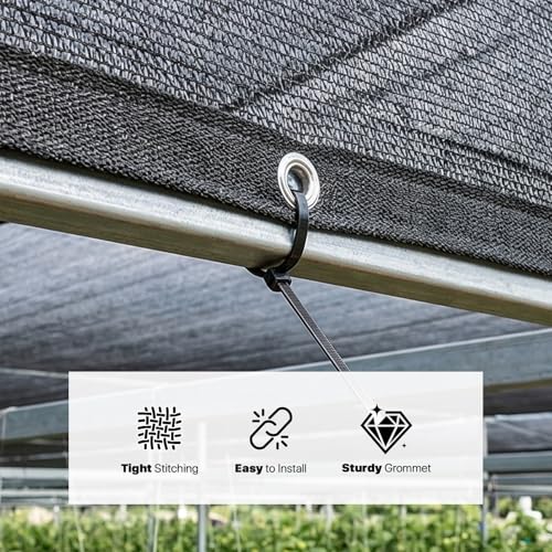 ColourTree 70% Black Shade Cloth Custom Size 2FT x 5FT Mesh Tarp, UV Resistant Netting with Upgrade Grommets for Plant Cover, Greenhouse, Chicken Coop, Barn, Kennel, Garden. (We Make Custom Size) - size: 2' X 5' Custom Size