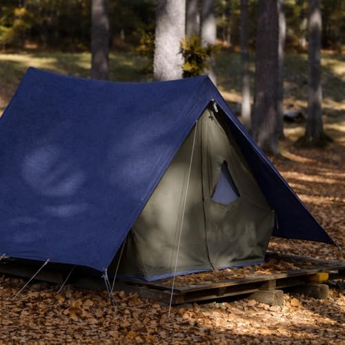 Zuperia Heavy Duty Canvas Tarp (8' x 10' ft - Pack of 1) with Rustproof Grommets, UV Resistant & Tear Resistant Multipurpose Tarpaulin Cover for Outdoor, Industrial & Commercial Use (Navy) - color: Navy, size: 8' x 10' ft - 1 Pack