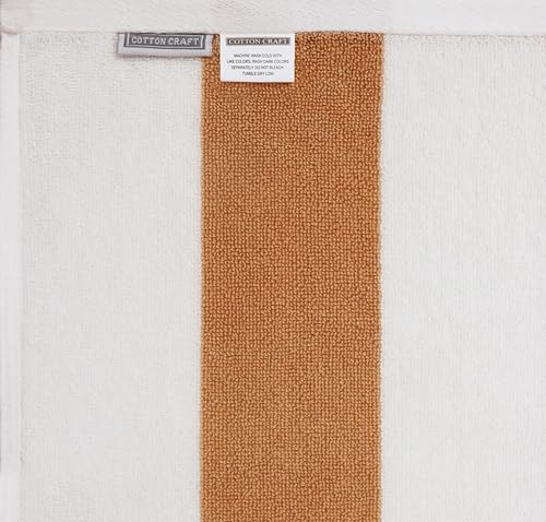 COTTON CRAFT Oversized Beach Towels - 2 Pack XXL 35x84 - The Big Kahuna 7 Foot Extra Large Beach Blanket Towel - Big & Tall - Huge 100% Cotton Velour Plush Soft Luxury Towel - Cabana Stripe Linen - color: Cabana Stripe - Linen, size: 2 Pack - 35x84