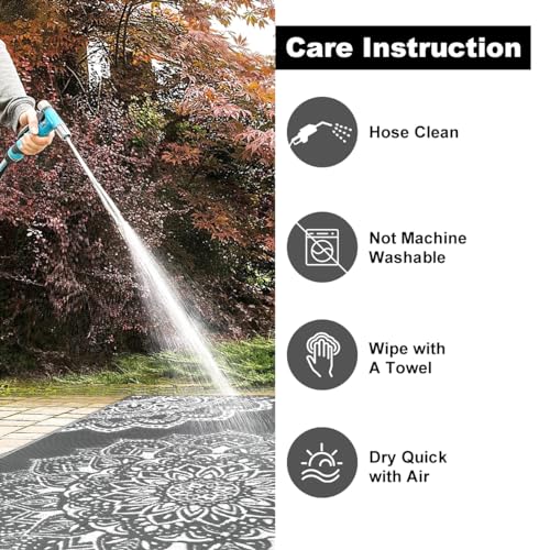 Yamaziot Waterproof Outdoor Rug 6x9 ft, Reversible Plastic Straw Rug for Patio Clearance, Camping, RV Mat, Large Outside Rug Carpet for Porch, Deck, Backyard, Balcony, Picnic (Grey) - color: Grey, size: 6' x9'