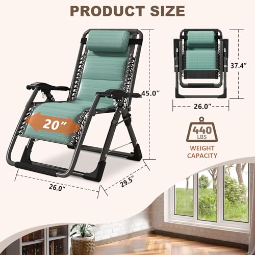 DoCred Comfy Folding Recliner Chair for Bedroom & Living Room, Ice Touch Folding Reclining Patio Lounge Chair with Removable Tray for Indoor Outdoor - color: Ice Green