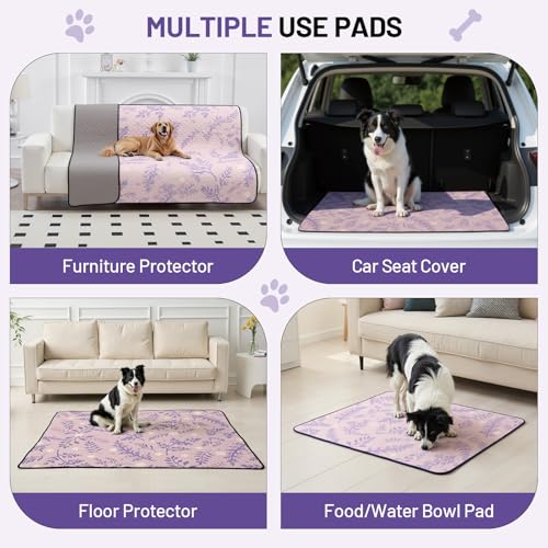 Washable Dog Pee Pads - Absorbent Reusable Puppy Training Pads, Waterproof Leak - Proof & Non - Slip for Crate Whelping Potty Training 24x48 (Pack of 2) - color: Purple Multicolor, size: 24x48in(Pack of 2)