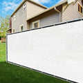 ShadeMart 4' x 12' Fence Privacy Screen White HDPE Modern Fencing Mesh Shade Net with Grommets & Zip Ties, 90% Blockage - color: White, size: 0 4' x 1 2'