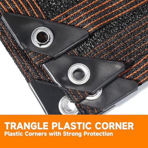 90% Shading Rate 12'x16' Black Shade Cloth,UV Resistant Durable Mesh Tarp with Grommets&Reinforced Edges, Shade Net Using for Plants Cover, Greenhouse, Dog Kennel, Patio, Chicken House - size: 12x16