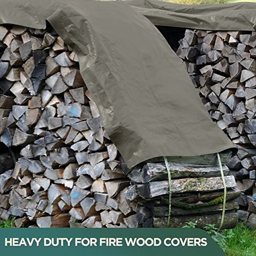 CCS Waterproof Canvas Tarp Cover (21oz) – Heavy Duty Duck Cloth, Waxed Canvas Tarpaulin with Rustproof Brass Grommets for Camping, Construction, Equipment & Outdoor Use (Olive Drab, 10x12 Ft) - size: 10 by 12 Feet