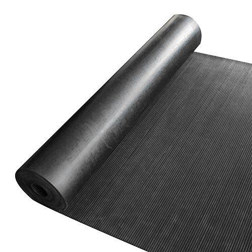 Rubber-Cal Ramp Cleat Non-Slip Outdoor Rubber Mats - 1/8" Thick x 3ft x 2ft Floor Mat - size: 24"L x 36"W x 0.1"Th
