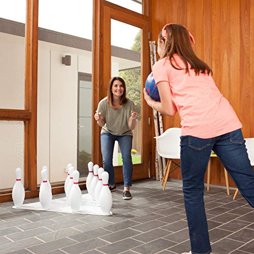 Champion SportsWeighted Foam Bowling Pin Set - color: White, size: 10 Pin Set (With Plastic Ball)