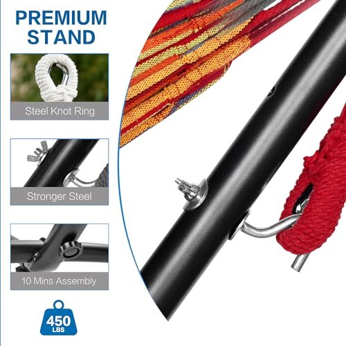 PNAEUT Hammocks and Stand Double (Red) - color: Red