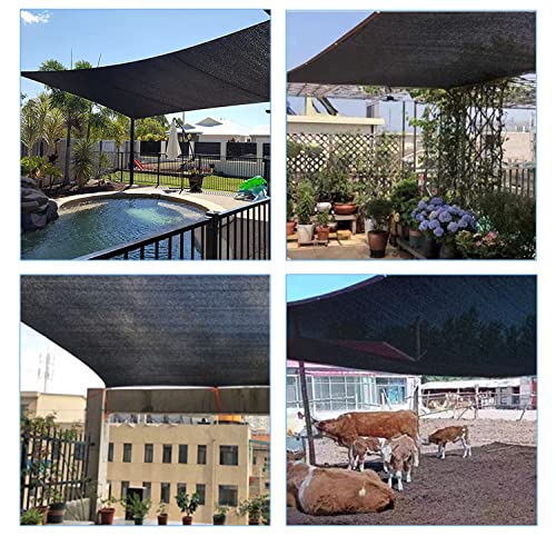 70% Black Shade Cloth with Grommets, 6.5 x 10 FT Garden Sunblock Mesh Tarp, UV Resistant Sun Shade Net for Plants Cover, Greenhouse, Pergola, Kennel, Chicken Coop and Patio - color: 70% Blcak, size: 6.5 X 10 FT