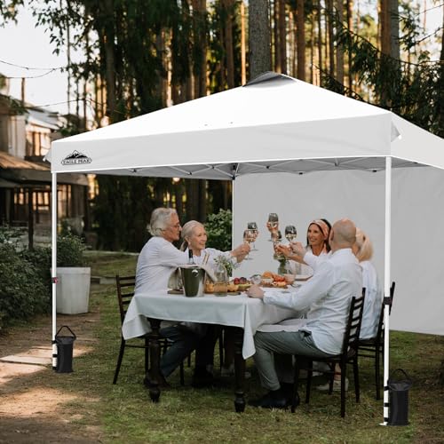 EAGLE PEAK Commercial Canopy 12x12 Pop Up Canopy Tent with 1 Sidewall, Easy Setup Heavy Duty Instant Event Shelter for Vendors & Markets, Outdoor Sun Shade, White - color: White, size: 12x12