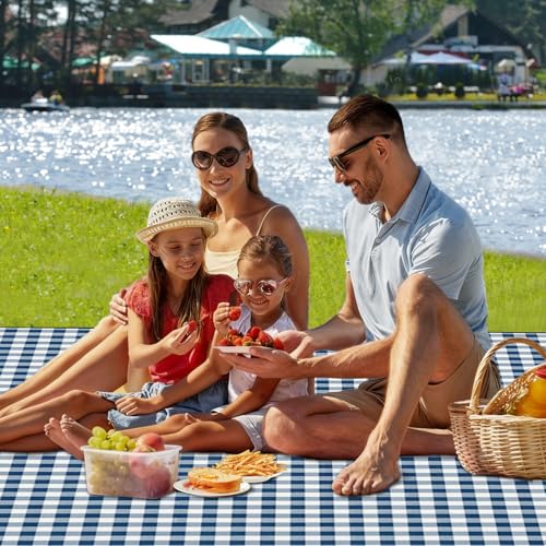 WIN&YING Waterproof Picnic Blanket, 3-Layer 80'' x 80'' Extra Large Picnic Blankets, Outdoor Blanket Foldable and Washable for Beach, Camping, Park, Grass