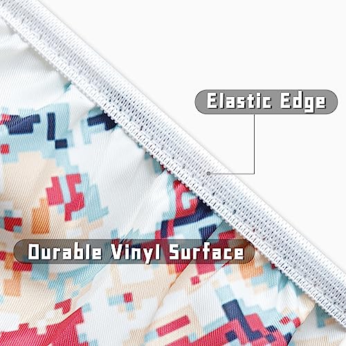 Round Fitted Tablecloth with Elastic Round Outdoor Tablecloths Round Elastic Tablecloth for Tables Waterproof Wipeable Table Cover for Picnic,Camping,Dinner 32"-36" - color: Orange, size: 36" (Round)