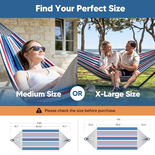 SUNCREAT Hammock Replacement for Stand, Double Hammock Without Stand, Ocean Stripes - color: Ocean Stripes, size: Medium