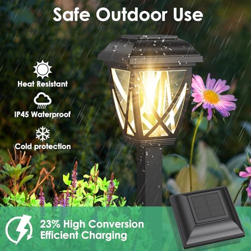 Derynome Solar Lights Outdoor, 10 Pack Waterproof Solar Pathway Lights for Outside, Outdoor Light for Garden, Yard, Patio, Landscape, Planter, Walkway Decor
