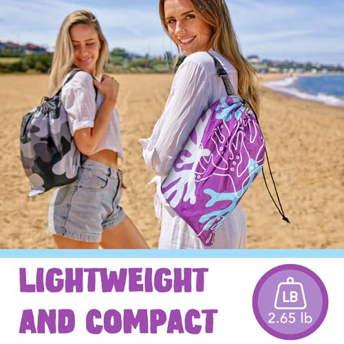 AlphaBeing Inflatable Lounger Beach Chair Accessories, Air Sofa Hammock Inflatable Couch for Camping Backyard Lakeside with Compression Sacks, Ideal Outdoor Gifts for Adults - color: Coral Purple