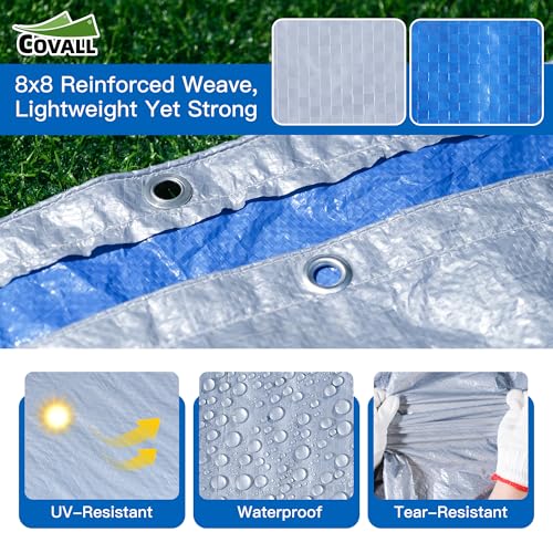 22FT Pool Covers for 18FT Above Ground Swimming Pool,Round Cover,Winter Pool Cover with Winch and Cable (Silver/Blue) - color: Silver/Blue, size: 22'(Round)