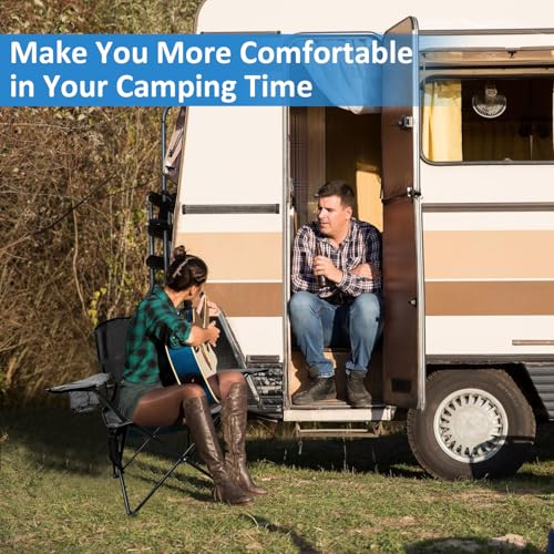 Camping Chair 2 Pack Portable Folding Chair with Cup Holder and Cooler Bag, 285lbs Capacity, Upgraded Foldable Chair for Outdoor, Beach, Fishing, Backpacking, Green - color: Green