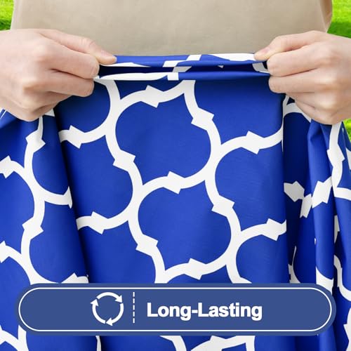 Smiry 2 Pack Rectangle Table Cloth 4 Foot, Waterproof Elastic Fitted Tablecloths, Windproof Washable Polyester Table Cover for Picnic, Camping, Outdoor (Blue, 30"x48") - color: Blue, size: 30"x48"