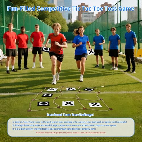 Nattork Outdoor Giant Tic Tac Toe Game for Kids Adult Family, Large Outside Lawn Yard Backyard Carnival Field Day Game, Birthday Party Family Reunion Games Playground - color: BLACK AND WHITE 3*3FT WOOD