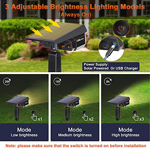 LEREKAM 40 LEDs Spotlights,IP65 Waterproof Solar Powered Landscape Spotlights 2-in-1 Wall Light, Outdoor Landscaping Lights Auto On/Off for Yard Garden 2Pack Warm-White - color: Warm White, size: 2 Pack