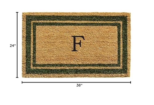 Calloway Mills 153042436F Sage Green Border 24" x 36" Monogram Doormat, (Letter F) - color: Letter F, size: 2' x 3' (Rectangular)