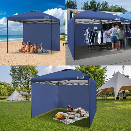 KAMPKEEPER 10X10 Canopy Tent Sidewalls with Zipper for Canopy Frame, 3Pcs Sunwalls Only, UPF50+ Waterproof Side Walls(Navy Blue) - color: Navy Blue