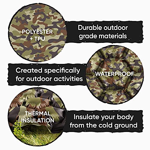 POWERLIX Camping Sleeping Pad - Ultralight Inflatable Camping Mattress Sleeping Mat for Backpacking, Hiking, Compact Lightweight Sleeping Pad for Camping, Inflation Bag/Repair Kit Included - color: Camouflage