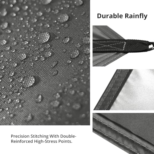 CAMEL CROWN Camping Tarp,3000mm Waterproof & UPF 50+ Sun Protection Rain Fly Tarp - Lightweight Portable Camping Shelter with Stakes, Guy Lines & Carry Bag, for Hiking Backpacking Beach Picnic Shade - color: Cool Grey