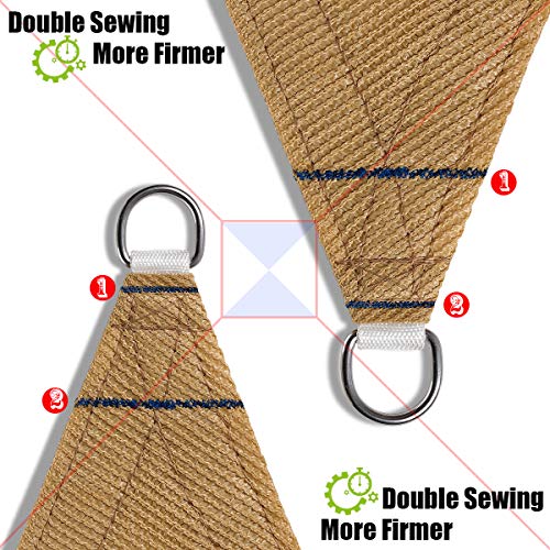 FLY HAWK Rectangle Patio Sun Shade Sail Canopy, 10' x 10' Patio Sunshade Cover Canopy - Durable Fabric Cloth for Outdoor Garden Yard Pond Pergola Sandbox Deck Courtyard - Sand Color - color: Sand, size: 10' x 10'