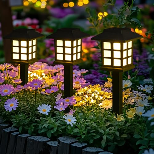 GIGALUMI Solar Outdoor Lights，10 Pack LED Solar Lights Outdoor Waterproof, Solar Walkway Lights Maintain 10 Hours of Lighting for Your Garden, Landscape, Path, Yard, Patio, Driveway - color: Warm White, size: 10 PACK