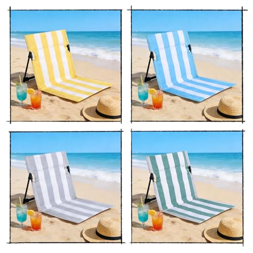 Stripes Foldable Pool Chair,Ultra-Light Portable Beach Chair with Carry Bag for Sunbathing Swimming Poolside Picnic Lawn Road Hiking Trips (1, Green and White) - color: Green and White