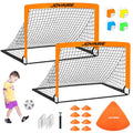 Pro-Grade Kids Backyard Soccer Goal, Tear-Resistant 5-Layer Polyester Soccer Net & 10mm Poles for Maximum Durability, 4x3ft/6x4ft/7x5ft, Pop Up Portable Soccer Training Equipment Set with Size 4 Ball - size: 4 ft x 3ft, style: Orang