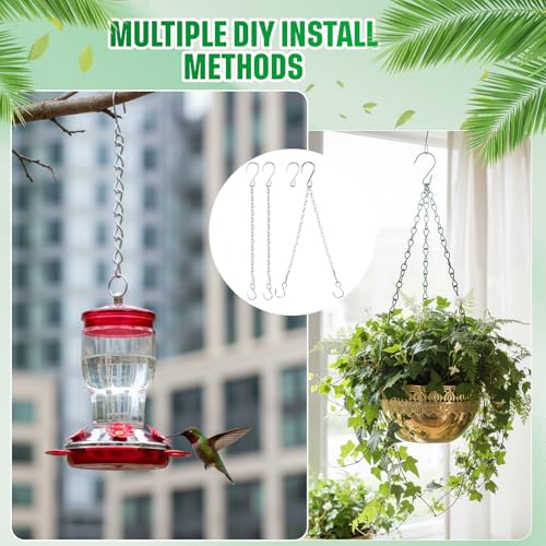 2 Pack Hanging Chain for Bird Feeders, Planters, Lanterns and Ornaments (19.7 Inch, Silver) - color: Silver, size: 19.7 Inch