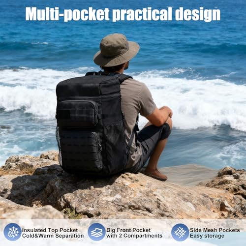 Backpack Cooler Insulated Leak Proof, Lightweight Soft Sided Cooler Backpack for Men Women, Waterproof Beach Cooler Bag Lunch Backpack for Camping Hiking Picnic Fishing Travel Outdoor - color: black1, size: 36 Cans