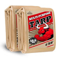 Tarp 6x8(2pack) Heavy Duty Waterproof Beige Tarp 12.5mil,Durable,Multipurpose, Weather Resistant,Uv Resistant,Tear Resistant,Can Be Used for Outdoor Furniture,Cars,Ships,Roofs-by MVPNET - size: 6x8(2p)