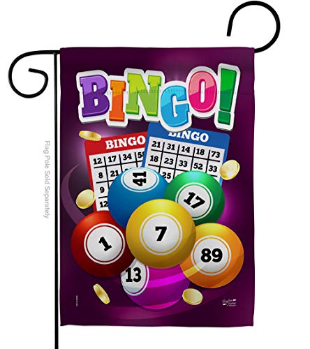 Bingo Garden Flag Interests Game Bunco Night Dice Poker Hobbies Leisure Activity Small Decorative Gift Yard House Banner Double-Sided Made In USA 13 X 18.5 - size: Garden Flag 13" x 18.5" Only