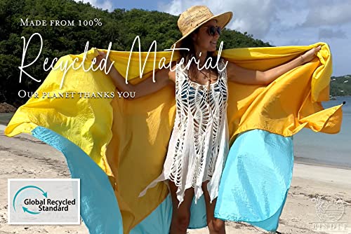 BINDLE Eco-Beach Blanket 10'x9' Extra Large, Recycled Lightweight Material, Sand Free Water Resistant Sandproof, Oversized Portable Picnic Mat for Outdoors Camping Travel, Beach Vibes - color: Beach Vibes, size: XL-10'x9' (1-8 persons)